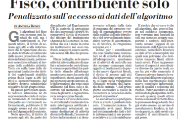 Fisco, contribuente solo: Penalizzato sull'accesso ai dati dell'algoritmo.
