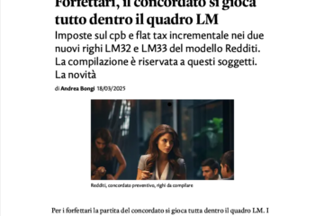 Articolo ItaliaOggi 19 Marzo 2025